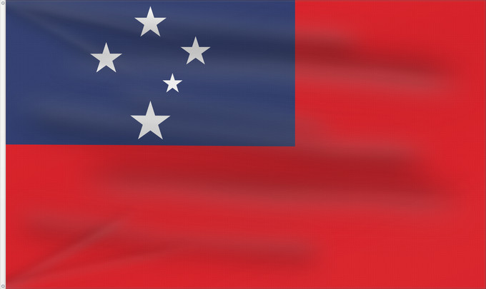 Bandera, con dos ojales metálicos y lado del asta reforzado: Samoa	Pīwari o Hāmoa	Samoe	Fu‘a o Sāmoa