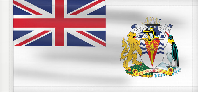 Bandiera, con lato dell'asta rinforzato: British Antarctic Territory	Territoire antarctique britannique	Territorio Antártico Británico	Britisches Antarktis-Territorium	Territorio antartico britannico	Bryttisca Antarctisca Landscipes	Tiriogaeth Brydeinig yr Antarctig	The Breetish Antarctic Territ
