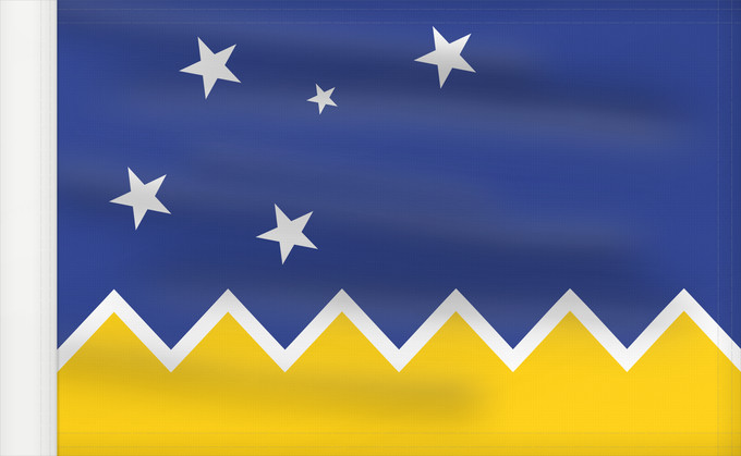Bandera, con lado del asta reforzado: Magallanes y la Antártica Chilena, Chile	Magallanes and Chilean Antarctica Region, Chile	Région de Magallanes et d'Antarctique chilienne	XII Región de Magallanes y de la Antártica Chilena	Magallanes und Chilenische Antarktis Region	Regione di Magallanes e
