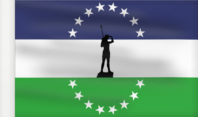 Flagge, mit verstärktem Besatzband: Rio negro no oficial Rio Negro (unofficial) Río Negro (non officiel) Río Negro (no oficial) Rio Negro (inoffiziell) Río Negro (non ufficiale) Usada extraoficialmente en la provincia de rio negro