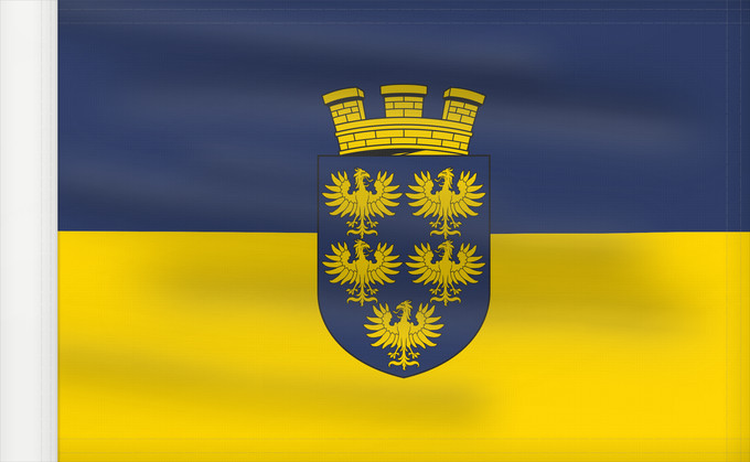 Flag, with reinforced hoist: Lower Austria Blue-Yellow. Flag of Lower Austria & Ukraine Basse-Autriche Baja Austria Blau-Gelb Bassa Austria
