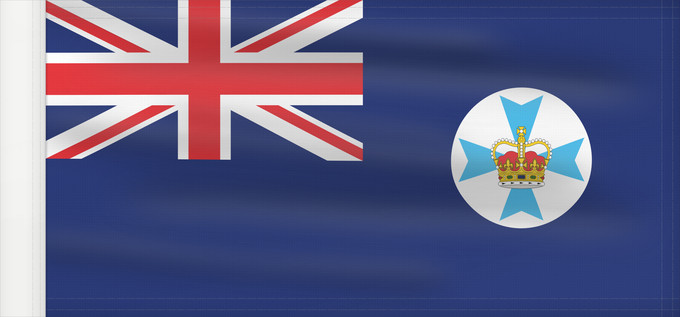 Drapeau, avec guindant renforcé : Queensland State flag and government ensign internal waters only of Queensland