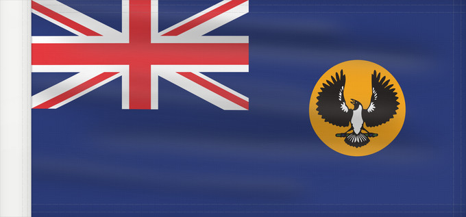 Drapeau, avec guindant renforcé : South Australia Australie-Méridionale Australia Meridional