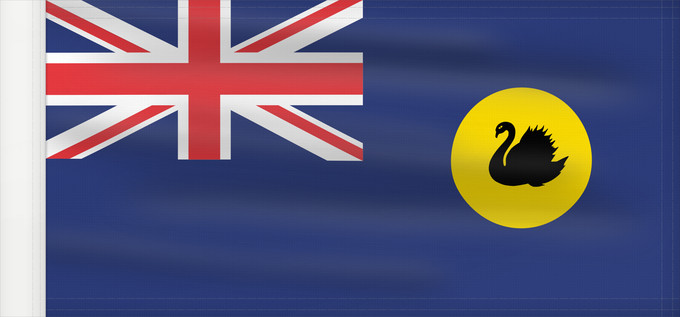 Drapeau, avec guindant renforcé : Western Australia	Australie-Occidentale	Australia Occidental	Westaustralien