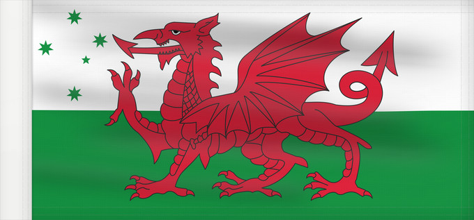 Bandera, con lado del asta reforzado: Australian Welsh heritage