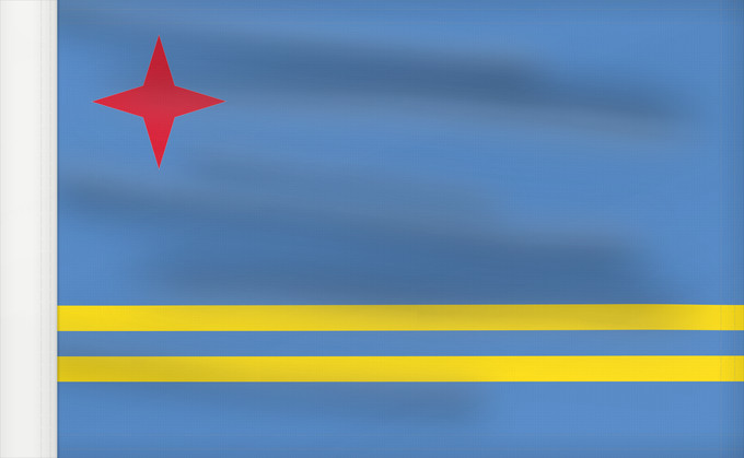 Bandera, con lado del asta reforzado: Aruba	Флаг Арубы