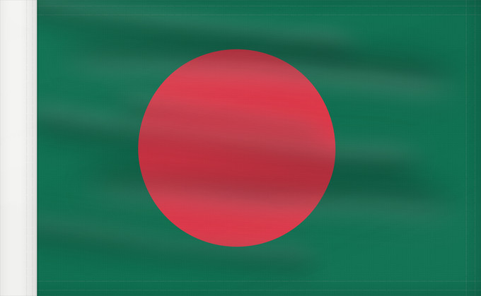 Bandera, con lado del asta reforzado: Bangladesh	Bangladesch	علم بنغلاديش	বাংলাদেশের জাতীয় পতাকা	Bangladeshs	Bangladeŝo	Bangladeshin	Le bengo lanci	Флаг Бангладеш	Bangladeša