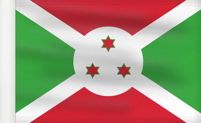 Bandera, con lado del asta reforzado: Burundi