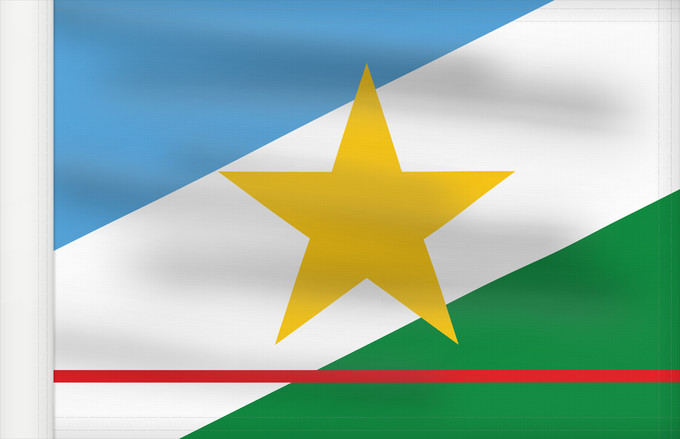 Bandera, con lado del asta reforzado: Roraima
