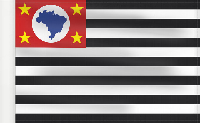 Bandera, con lado del asta reforzado: São Paulo	Sao Paulo	São Paulo, Brasil