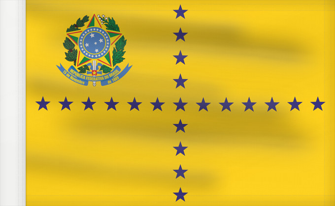 Bandera, con lado del asta reforzado: Vice President of Brazil	Vice-President of Brazil	Vice-président du Brésil	Vicepresidente de Brasil	Vizepräsident von Brasilien	Vicepresidente del Brasile	Vice-presidente do Brasil