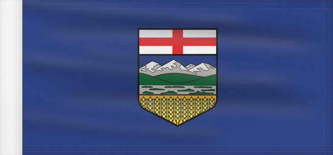 Bandera, con lado del asta reforzado: Alberta	L Alberta	Banniel proviñs Alberta
