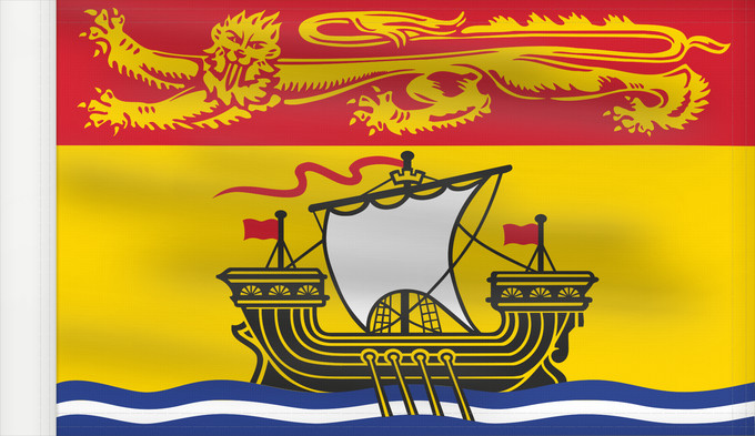 Bandera, con lado del asta reforzado: New Brunswick	New Brunswick 	Nouveau-Brunswick	Nuevo Brunswick	Nuovo Brunswick	Banniel proviñs New Brunswick