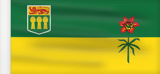 Drapeau, avec guindant renforcé : Saskatchewan	Banniel proviñs Saskatchewan, Kanada