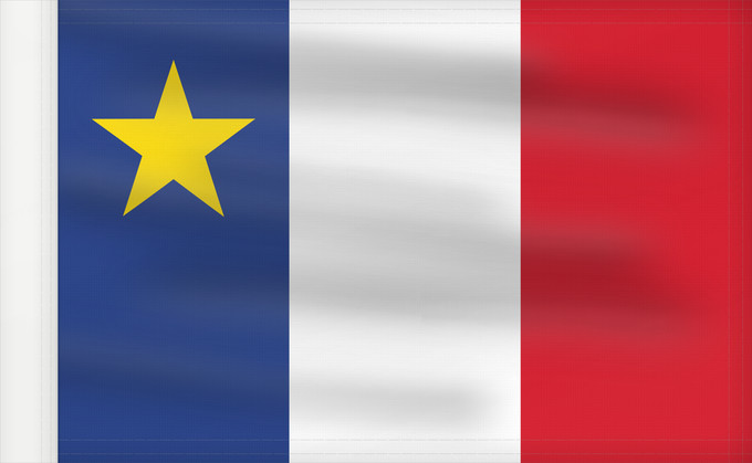 Drapeau, avec guindant renforcé : Acadia	Acadie	Akadien
