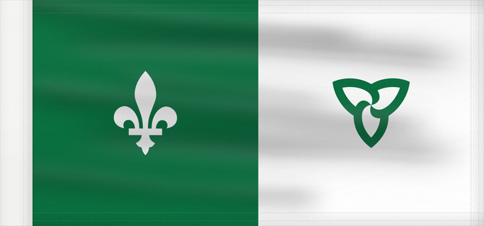 Drapeau, avec guindant renforcé : Franco-Ontarian	W Franco-Ontarian Flag Ontario, Canada