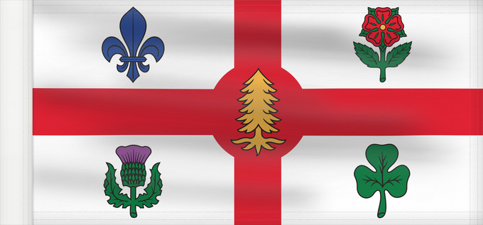 Drapeau, avec guindant renforcé : Montreal	City of Montreal, Canada	Ville de Montréal, Canada	Die Fahne der Stadt Montreal, Kanada