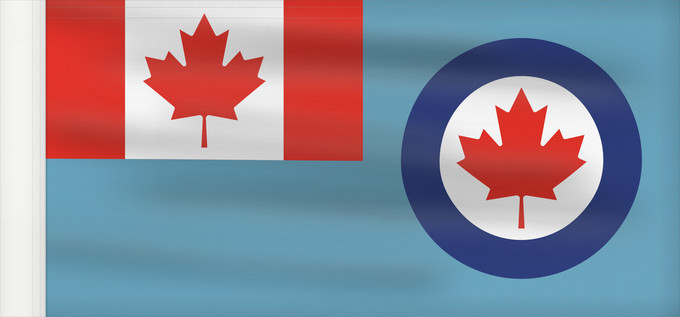 Drapeau, avec guindant renforcé : Royal Canadian Air Force ensign
