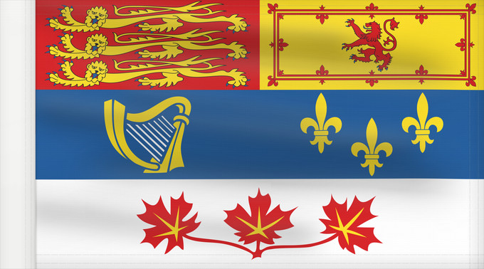 Drapeau, avec guindant renforcé : Royal Standard of Canada Étendard royal du Canada Estandarte Real de Canadá Königsstandarte von Kanada Stendardo Reale del Canada
