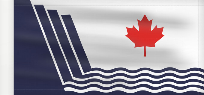 Drapeau, avec guindant renforcé : Scarborough, Ontario	En Scarborough, Ontario, drawn in