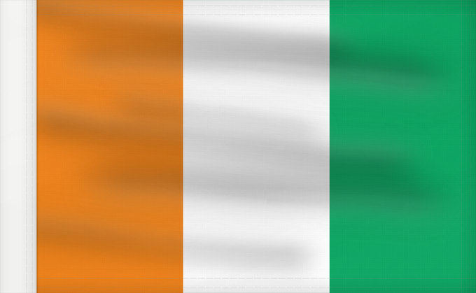 Bandera, con lado del asta reforzado: Côte d'Ivoire