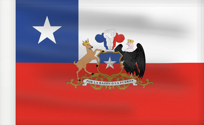 Flag, with reinforced hoist: President of Chile Presidential flag of the Republic of Chile Étendard présidentiel du Chili Presidencial de la República de Chile Präsidentenstandarte von Chile Stendardo presidenziale del Cile Presidencial da República do Chile