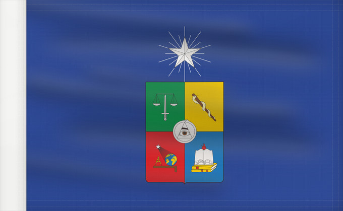Flag, with reinforced hoist: University of Chile	Université du Chili	Universidad de Chile	Universität von Chile	Università del Cile
