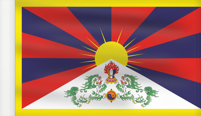 Bandera, con lado del asta reforzado: Tibet