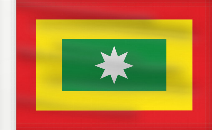 Flagge, mit verstärktem Besatzband: Barranquilla  Atlántico	Barranquilla	Ciudad de Barranquilla  Atlántico