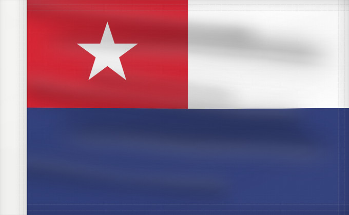 Bandera, con lado del asta reforzado: Naval Jack of Cuba