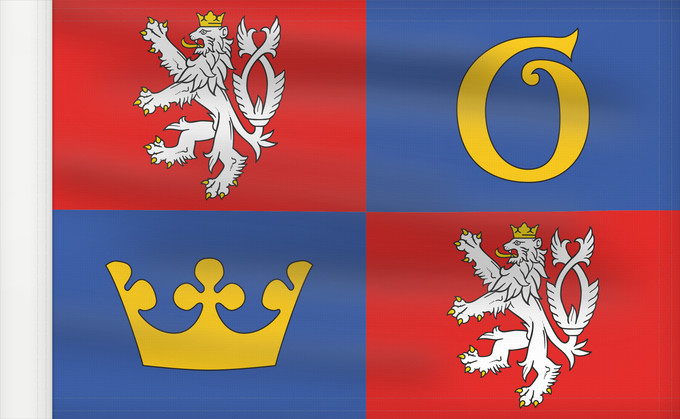 Bandera, con lado del asta reforzado: Hradec Kralove Region Hradec Králové Region Région de Hradec Králové Región de Hradec Králové Region Hradec Králové Regione di Hradec Králové
