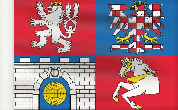 Bandera, con lado del asta reforzado: Pardubice Region	Région de Pardubice	Región de Pardubice	Region Pardubice	Pardubice Regione