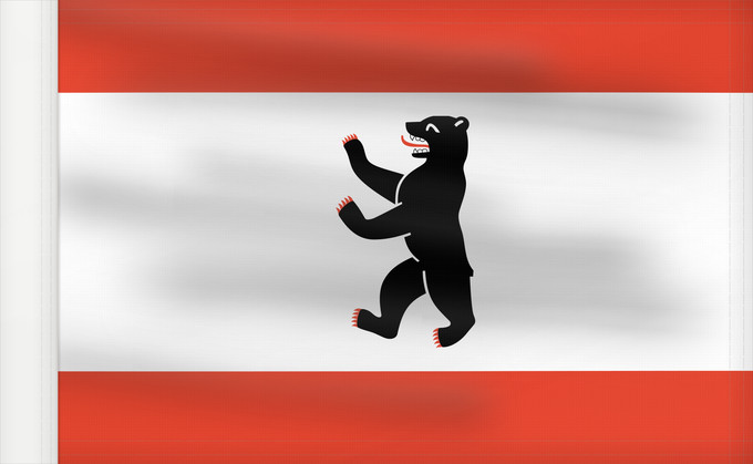 Bandera, con lado del asta reforzado: Berlin	Berlín	Landes und der Stadt Berlin	Berlino	Berlijn	Berlina	Σημαία του Βερολίνου