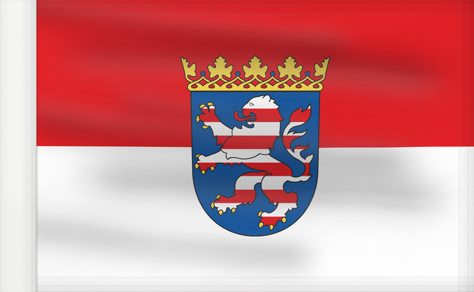 Bandera, con lado del asta reforzado: Hesse	Hessen	Assia