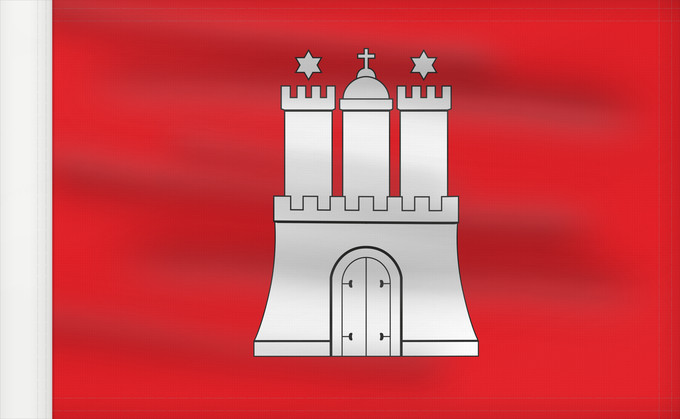 Bandera, con lado del asta reforzado: Hamburg	City Hamburg	Hamburg 	Landesflagge der Freien und Hansestadt Hamburg	Amburgo	Hamburga	Hamburgs flagg	Vun de Stadt Hamborg