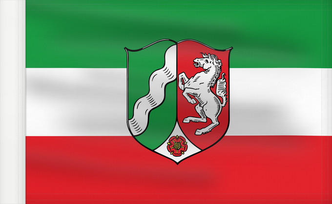 Bandera, con lado del asta reforzado: North Rhine-Westphalia Civil flag of North Rhine-Westphalia Rhénanie-du-Nord - Westphalie Renania del Norte-Westfalia Landesflagge Nordrhein-Westfalens Renania settentrionale-Westfalia Banniel Nordrhein-Westfalen
