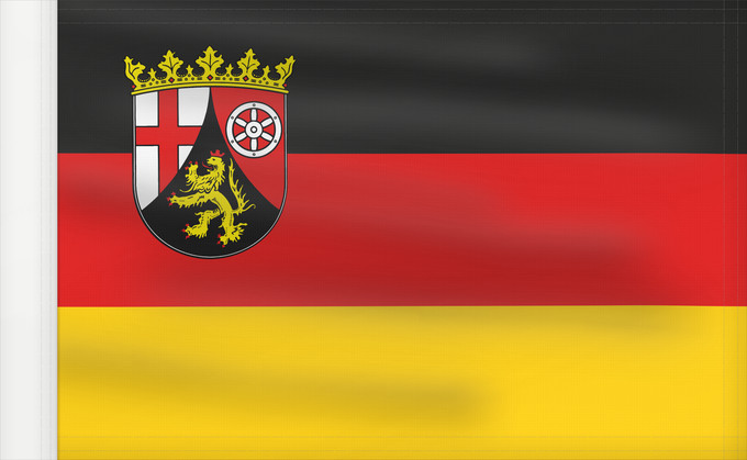 Drapeau, avec guindant renforcé : Rhineland-Palatinate	Civil and state flag of the state Rhineland-Palatinate	Rhénanie-Palatinat	Renania-Palatinado	Zivil- und Landesdienstflagge des Landes Rheinland-Pfalz	Renania-Palatinato