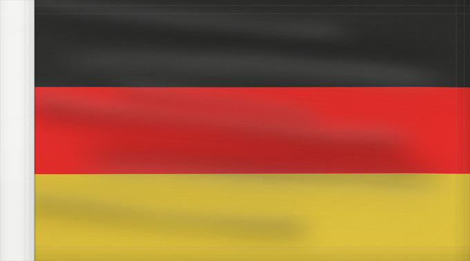 Flag, with reinforced hoist: West Germany; Flag of Germany  1990–1996	West Germany	Allemagne (1990–1996, variante dorée)	Alemania (1990–1996, variante dorada)	Bundesrepublik Deutschland in der seltenen Darstellung mit einem goldfarbenen statt eines gelben Streifens	Germania (1990–199