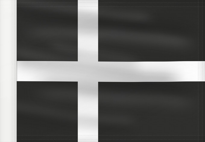 Flag, with reinforced hoist: Danish flag of mourning	Alleged early modern Danish flag of mourning  Sorgeflag