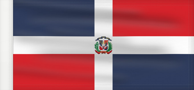 Drapeau, avec guindant renforcé : Naval Ensign of the Dominican Republic
