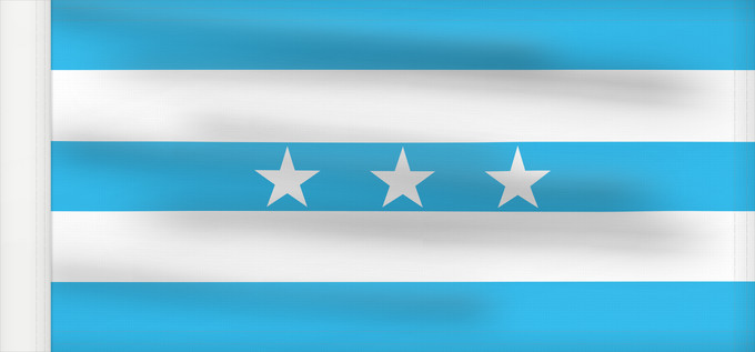 Flag, with reinforced hoist: Guayaquil	City Santiago de Guayaquil in Ecuador; Flag of the Guayas Province
