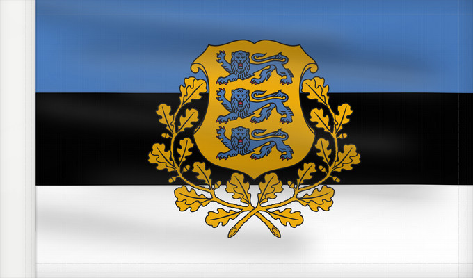 Flag, with reinforced hoist: President of Estonia Presidential Standard of Estonia Étendard présidentiel de l'Estonie Estandarte Presidencial de Estonia Standarte des estnischen Präsidenten Stendardo presidenziale dell'Estonia