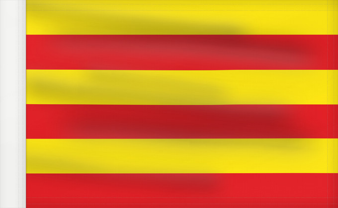 Bandera, con lado del asta reforzado: Comtat d Empúries	Old county of Empúries  Catalonia	Comté d'Empúries	Condado de Ampurias	Grafschaft Empúries	Contea di Ampurias	L antic comtat d Empúries  Catalunya
