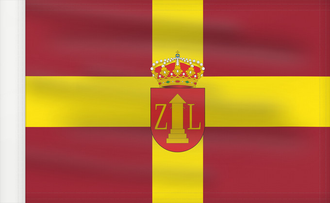 Bandera, con lado del asta reforzado: Zalamea la Real Spain