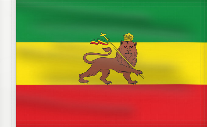 Drapeau, avec guindant renforcé : Ethiopia  1897-1936; 1941-1974	Dell Impero d Etiopia con al centro il Leone di Giuda