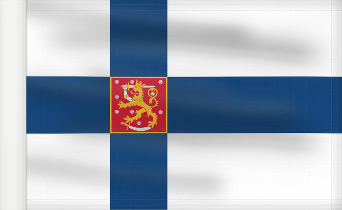 Flagge, mit verstärktem Besatzband: Finland Finlande Finlandia Finnland Finlandese Finlândia Finlandii Þjóðfáni Finnlands Finská vlajka Finlands Finnlando Soome lipp Suomen Fionlainne Finnország Finnlands Finniae Finnesche Fändel Somijas Il-Bandiera tal-Finlandja Finlands flagg Det finske f