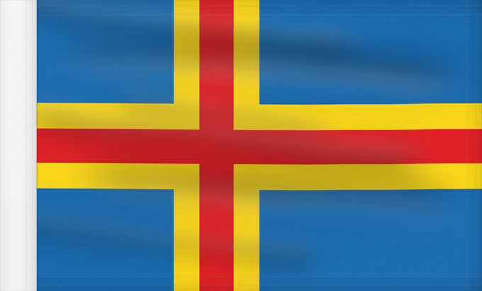 Bandera, con lado del asta reforzado: Ahvenanmaan lääni