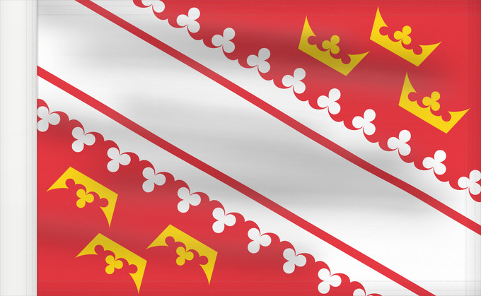 Flagge, mit verstärktem Besatzband: Alsace	L’Alsace	Alsacia	Französischen Region Elsass	Alsazia