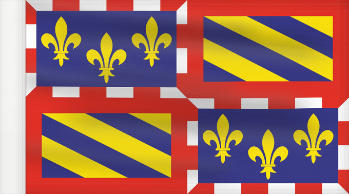 Flagge, mit verstärktem Besatzband: Bourgogne Region of Burgundy Région Bourgogne Región Borgoña Burgund Borgogna Banniel Bourgogn Burgundiae Borgonha