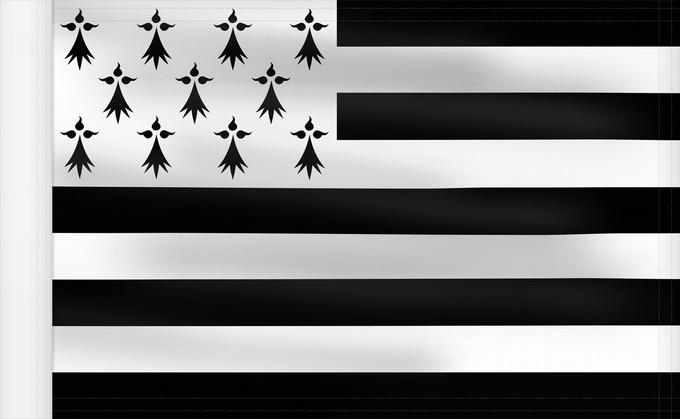 Bandera, con lado del asta reforzado: Brittany	The Gwenn-ha-du, flag of Brittany	Le Gwenn-ha-du, drapeau de la Bretagne	Spaniel Bretón	Bretagna	Ar Gwenn-ha-du, banniel Breizh